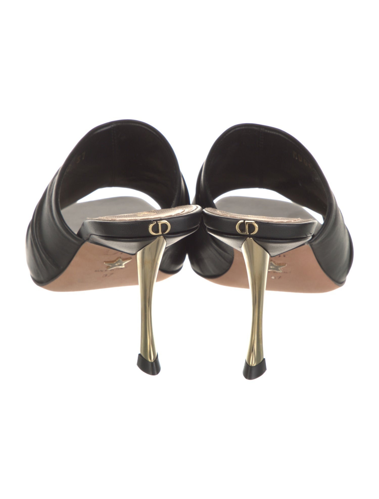 Christian Dior Leather Pleated Accents Slides